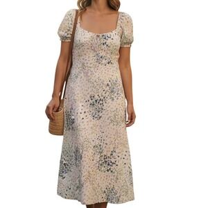 Monteau Los Angeles Floral Midi Dress S Cottagecore Coquette Milkmaid Soft Girl